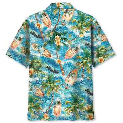 Tropical Surfing Surfboard Hawaiian Shirt