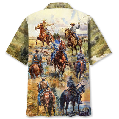 Cowboy Vintage Art Hawaiian Shirt