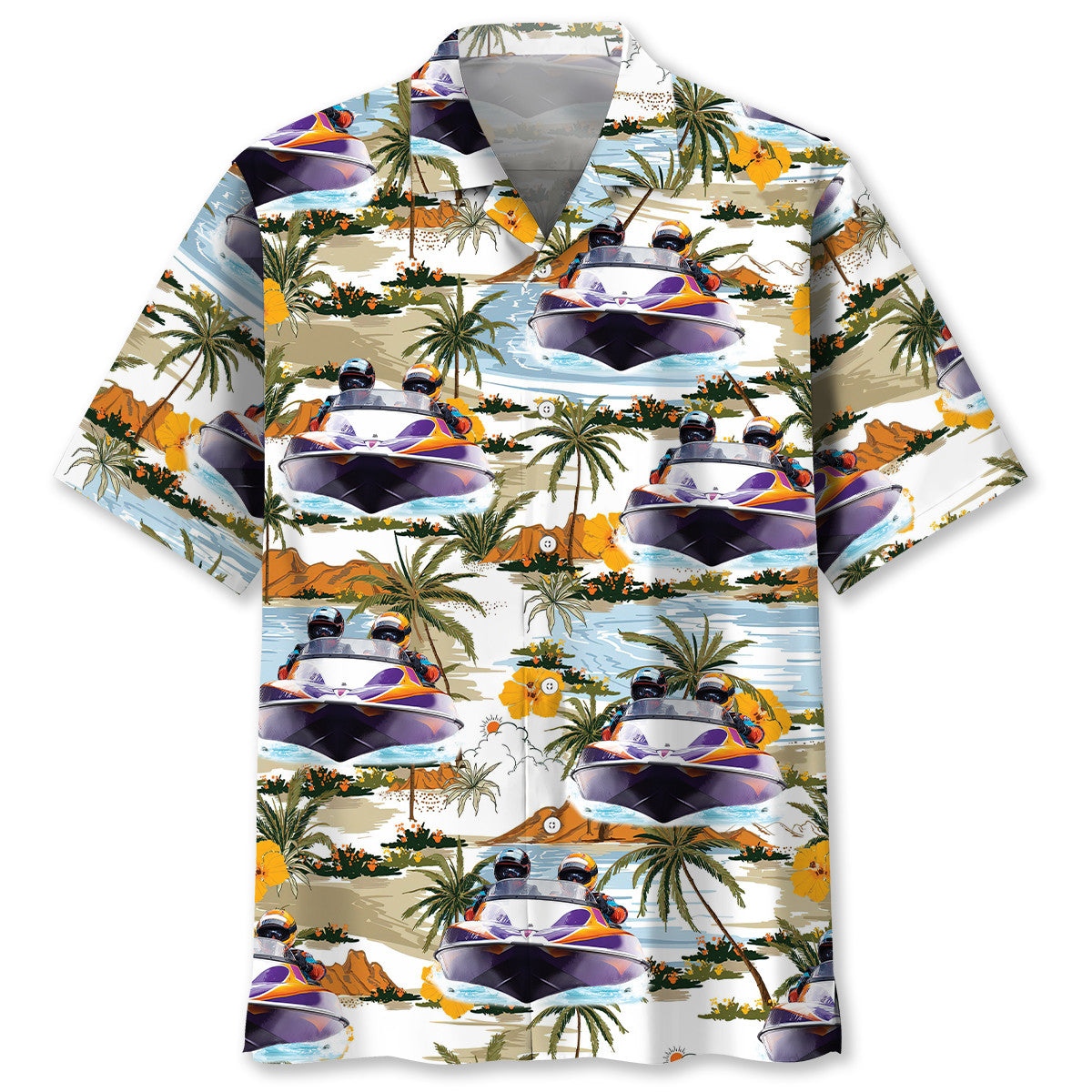 Tropical Power Boat Racing Hawaiian Shirt