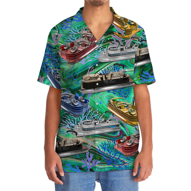 Vintage Pontoon Boat Hawaiian Shirt