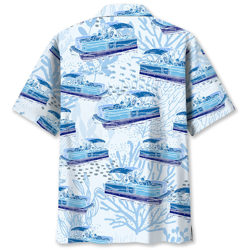 Pontoon Boat Blue Hawaiian Shirt