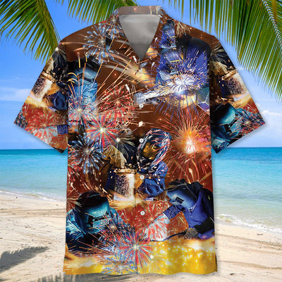 Patriotic Welder Hawaiian Shirt