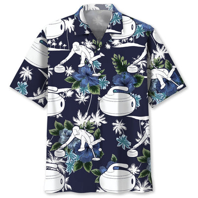 Curling Blue Nature Hawaiian Shirt