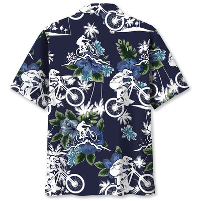 Mountain Bike Blue Nature Hawaiian Shirt