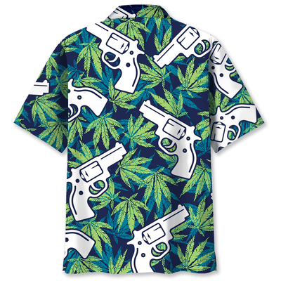 Marijuana Leaf Guns Hawaiian Shirt