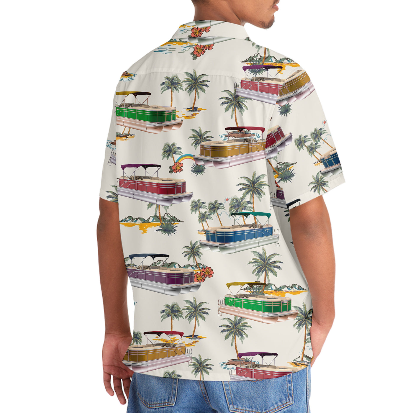 Tropical Palm Tree Pontoon Hawaiian Shirt