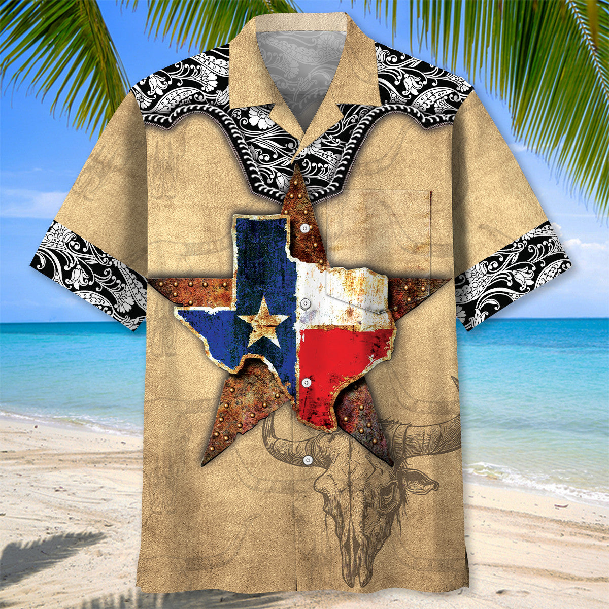Texas The Lone Star State Pocket Hawaiian Shirt