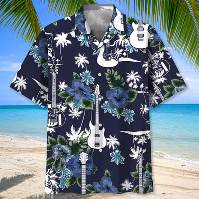 Guitar Blue Nature Hawaiian Shirt