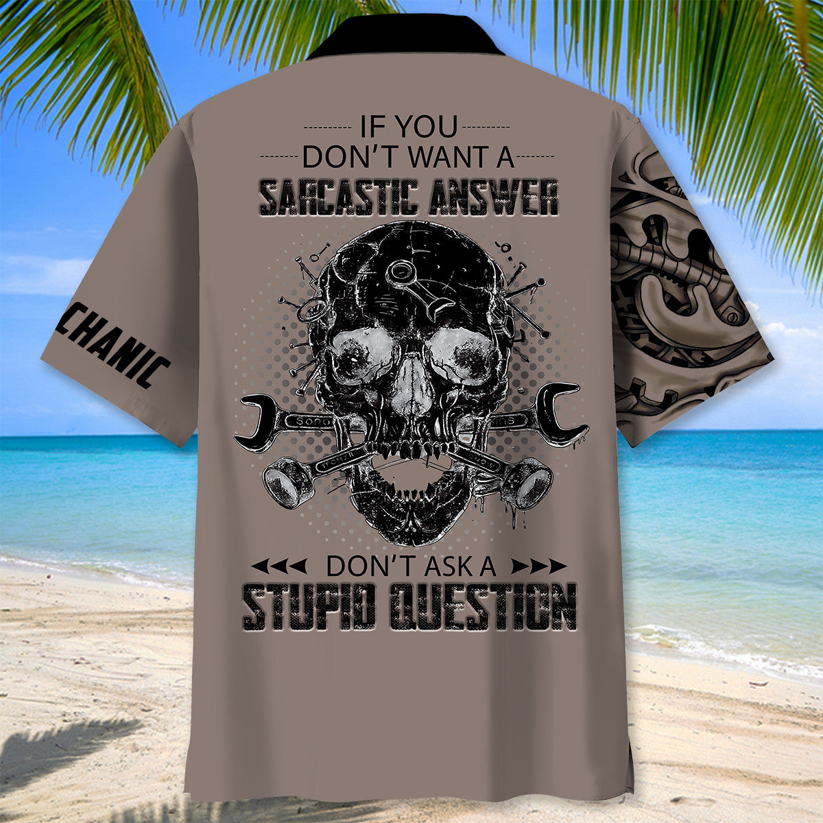 Mechanic Skull Hawaiian Shirt