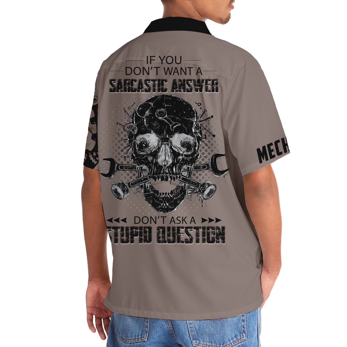 Mechanic Skull Hawaiian Shirt