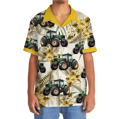 Tropical Green Tractor Hawaiian Shirt