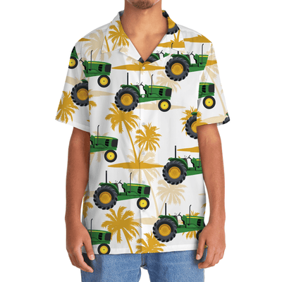 Palm Tree Green Tractor Hawaiian Shirt