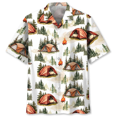 Camping Watercolor Vintage Art Hawaiian Shirt