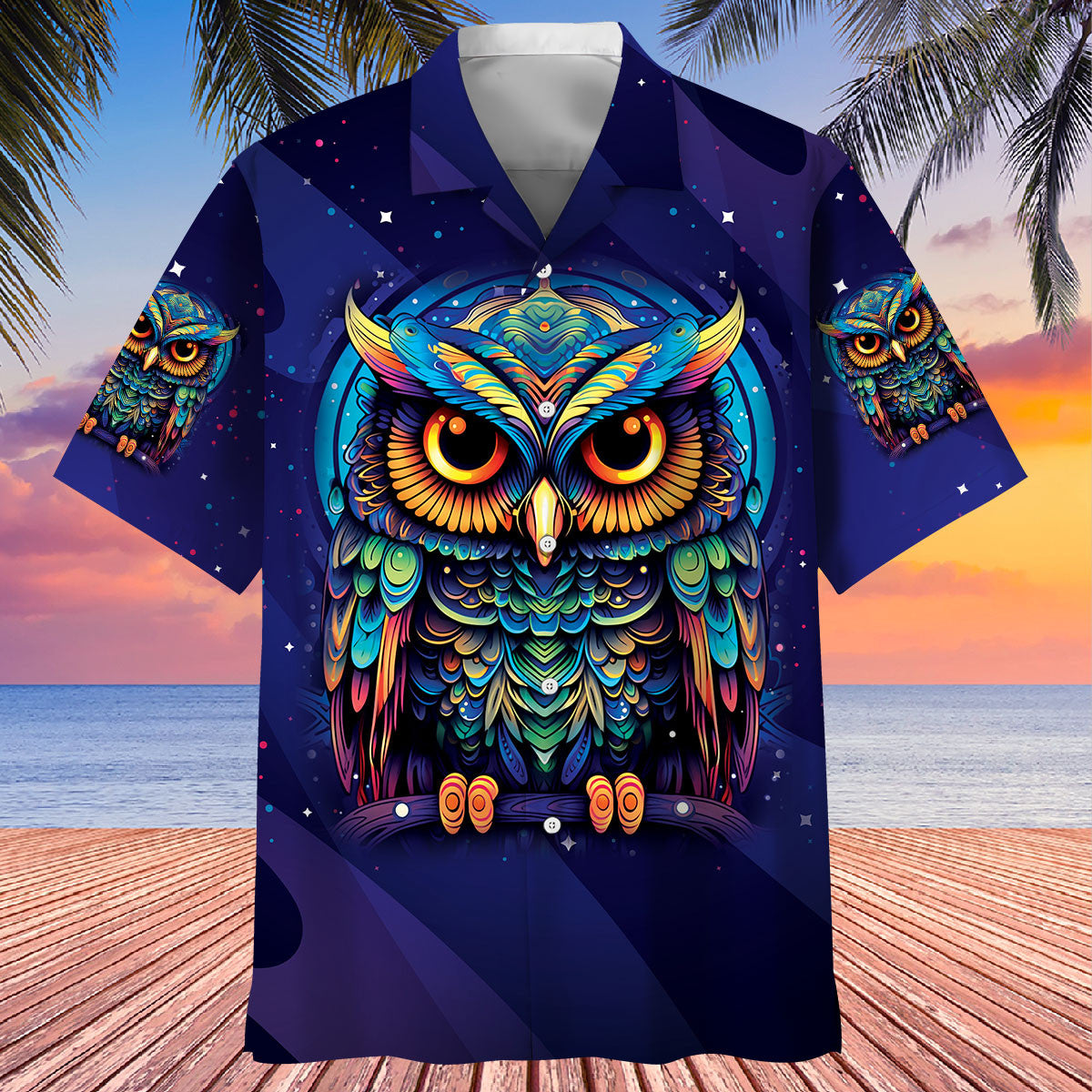 Night Owl Art Hawaiian Shirt