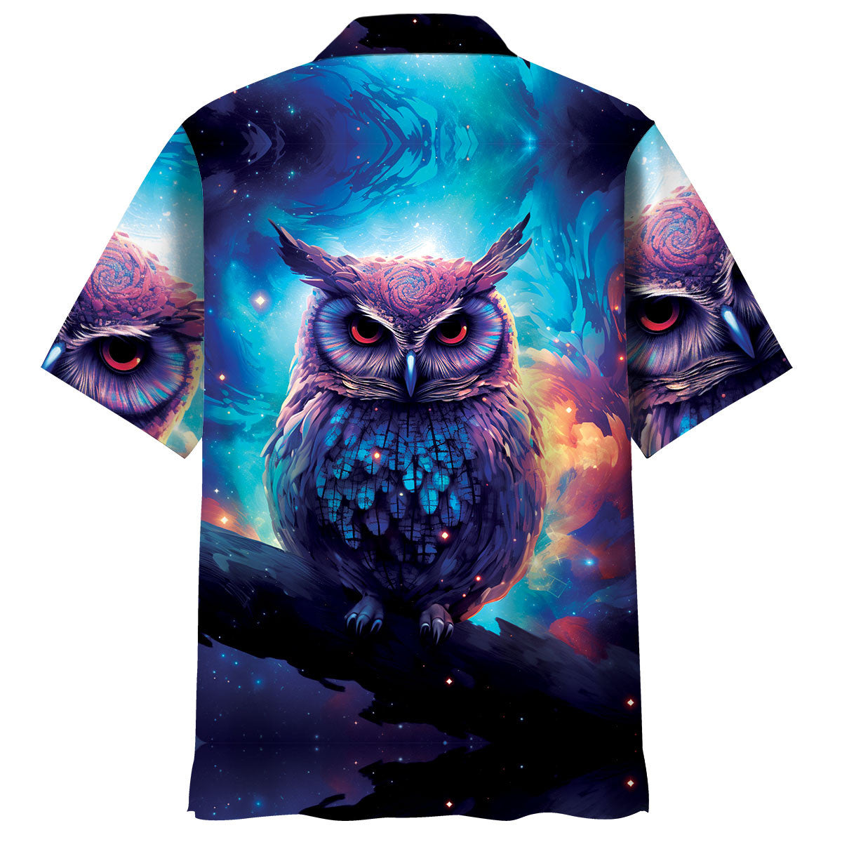 Night Sci-fi Owl Art Hawaiian Shirt