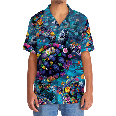 Floral Turtle Hawaiian Shirt