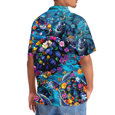 Floral Turtle Hawaiian Shirt