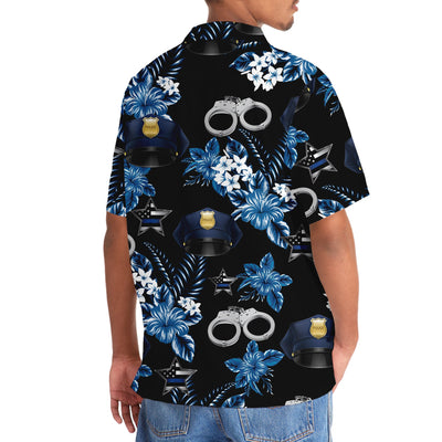 Police Blue Hawaiian Shirt