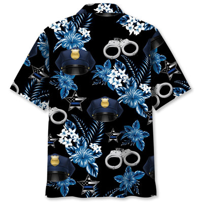 Police Blue Hawaiian Shirt