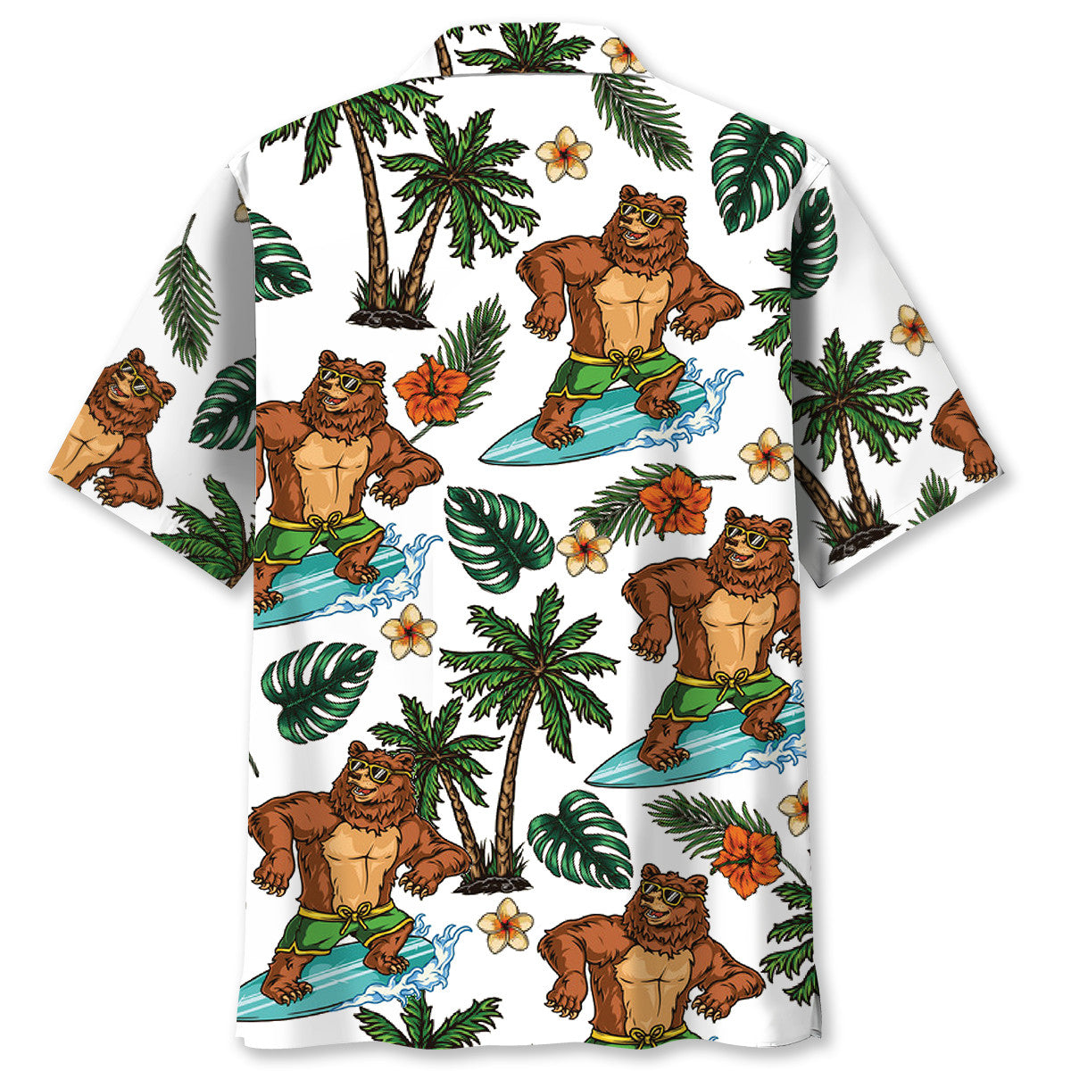 Funny Bear Surfing Hawaiian Shirt