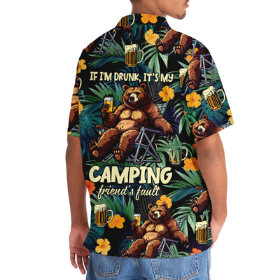 Camping Drunk Bear Hawaiian Shirt