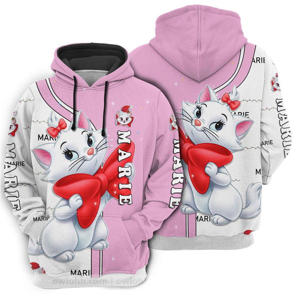 Marie Cat Pink Christmas Disney Unisex Hoodie - Owlsmatrix