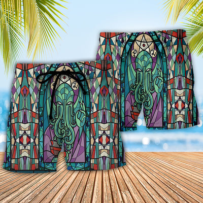 Cthulhu Church Stained Glass - Beach Short
