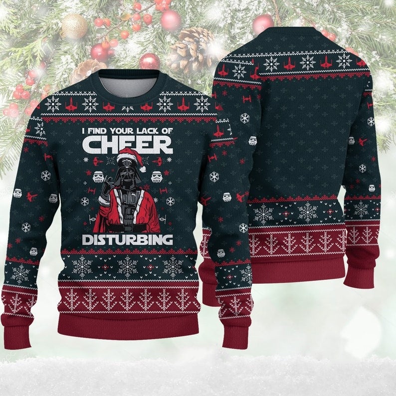 Christmas Star Wars Darth Vader I Find Your Lack Cheer Disturbing - Sweater - Ugly Christmas Sweater
