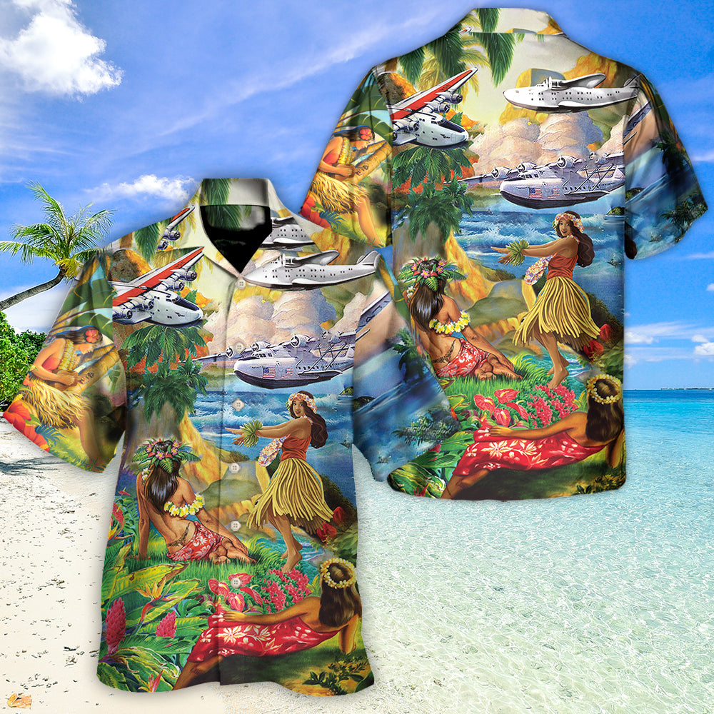 Airplane Love Hawaii Forever Happy Summer - Hawaiian Shirt