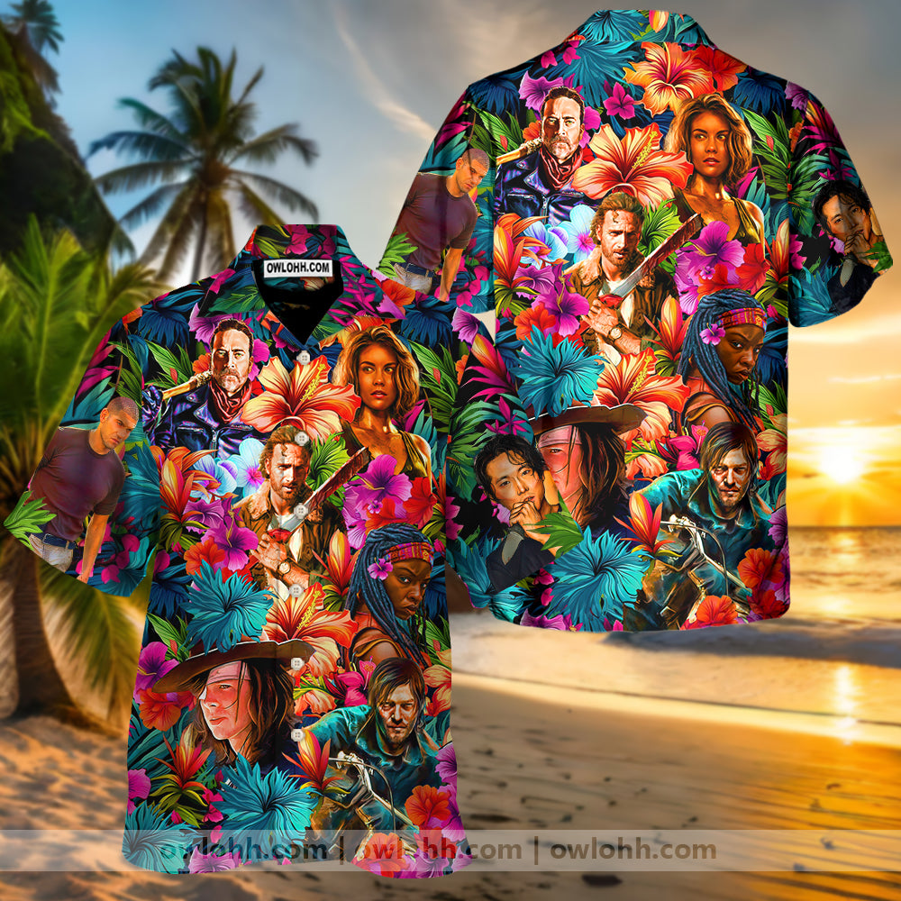 The Walking Dead Synthwave Tropical Summer Special - Hawaiian Shirt