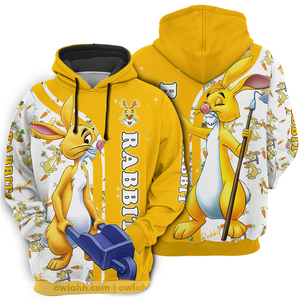 Rabbit Disney Over Print 3d Zip Hoodie, Unisex Hoodie - OwlsMatrix