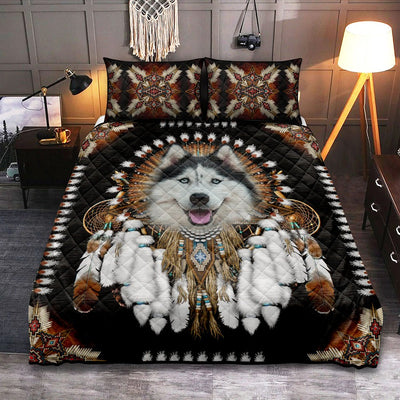 Native Wolf Amazing Happiness - Quilt Set