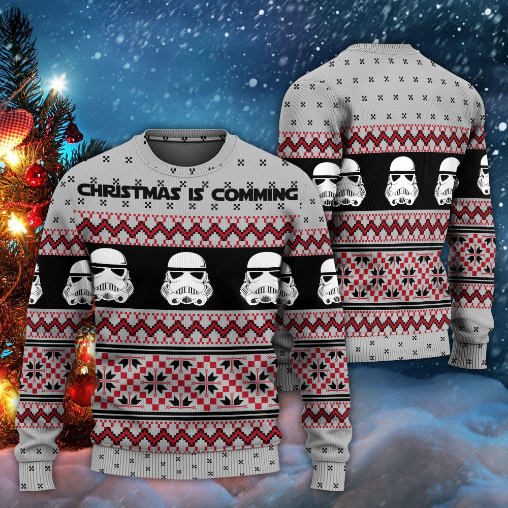 Christmas Star Wars Storm Trooper Christmas Is Comming - Sweater - Ugly Christmas Sweaters