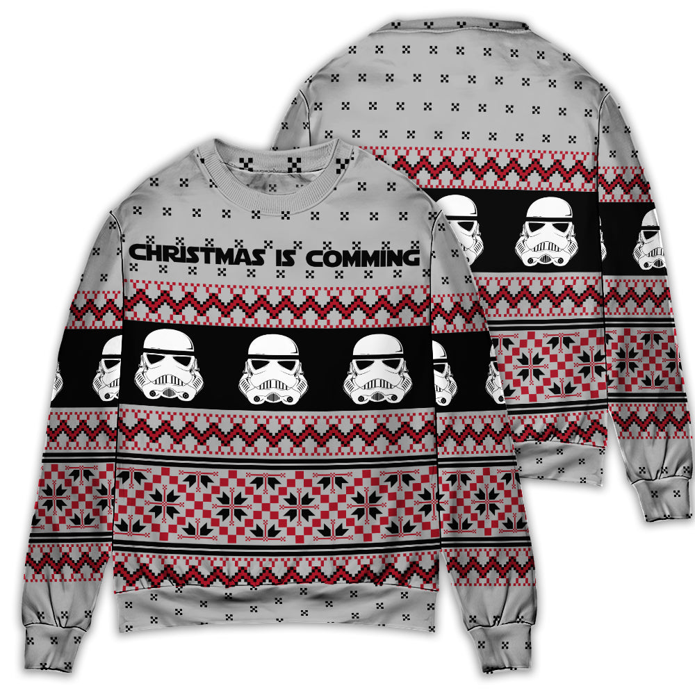 Christmas Star Wars Storm Trooper Christmas Is Comming - Sweater - Ugly Christmas Sweaters