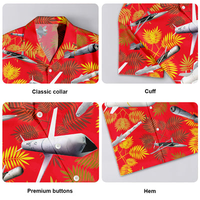 Missiles And Fighter Jets Red - Hawaiian Shirt
