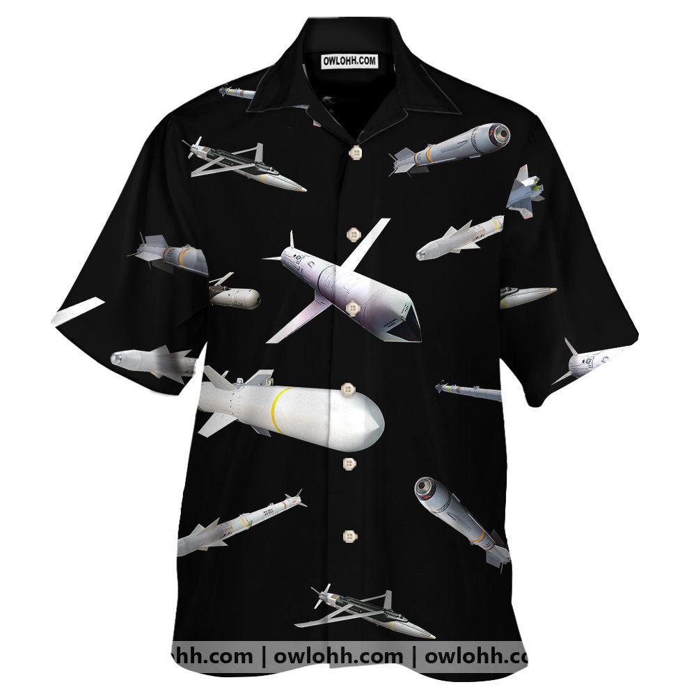 Missiles And Fighter Jets Black - Hawaiian Shirt