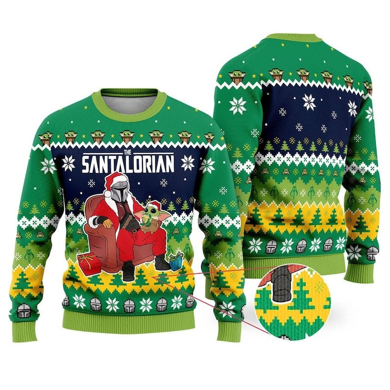 Star Wars The Santalorian Green Bright - Sweater - Ugly Christmas Sweaters