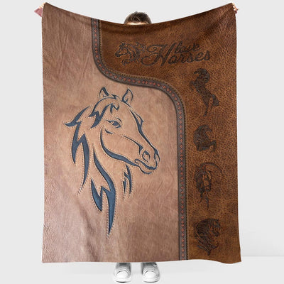 50" x 60" Horse Love His Life - Flannel Blanket - Owls Matrix LTD