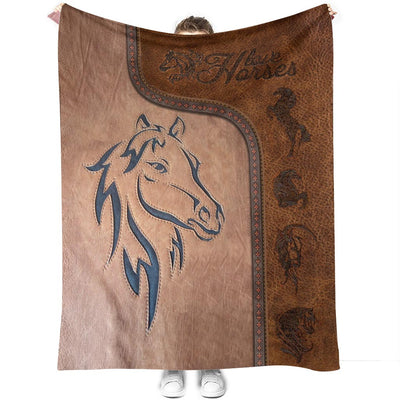 Horse Love His Life - Flannel Blanket - Owls Matrix LTD