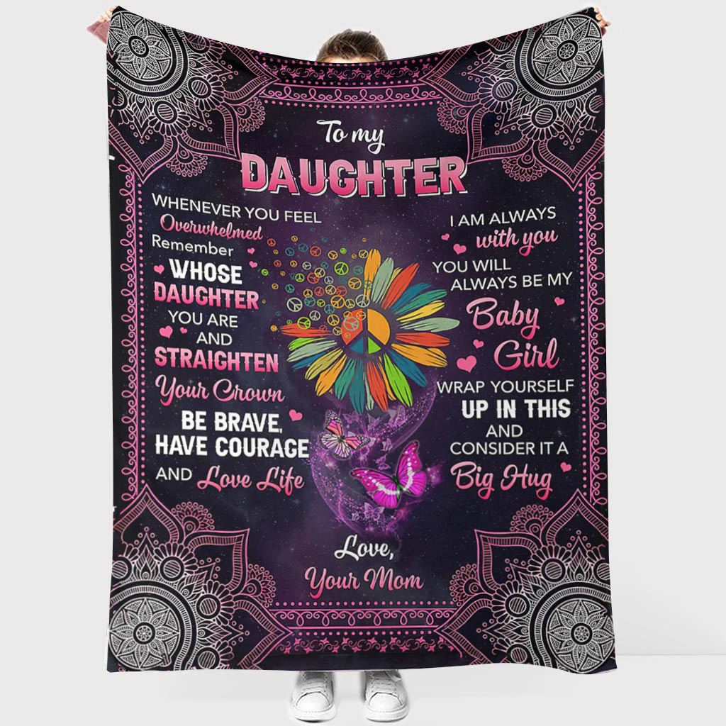 Hippie Butterfly To My Daughter - Flannel Blanket - Owls Matrix LTD