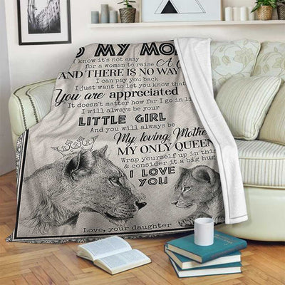Lion I Love You To The Moon And Back - Flannel Blanket - Owls Matrix LTD