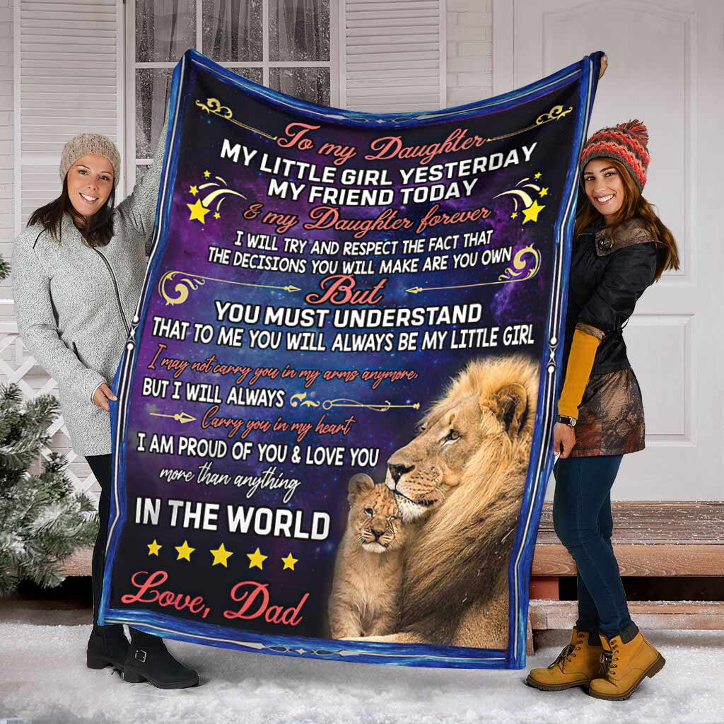 Lion To My Daughter My Little Girl - Flannel Blanket - Owls Matrix LTD