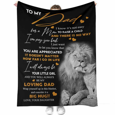 Lion To My Dad - Flannel Blanket - Owls Matrix LTD