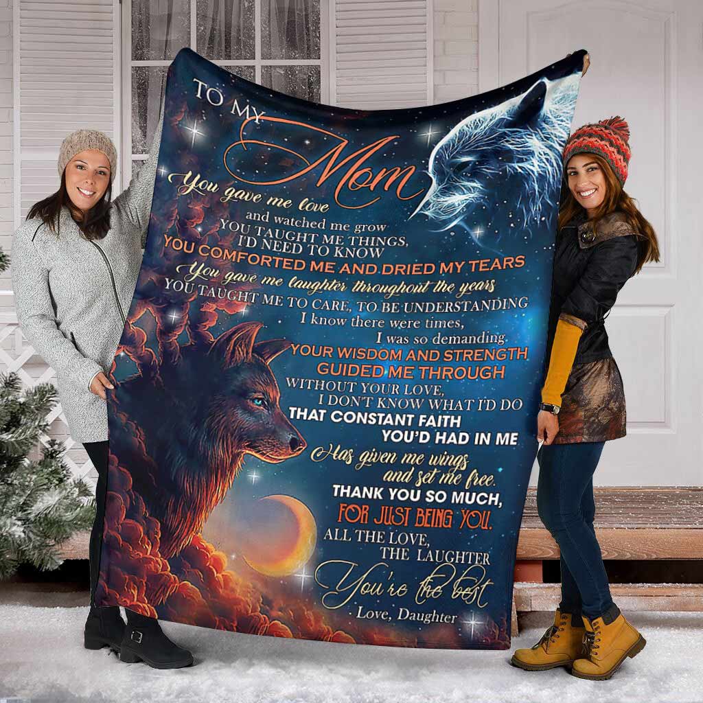 Wolf To My Mom Thank You - Flannel Blanket - Owls Matrix LTD