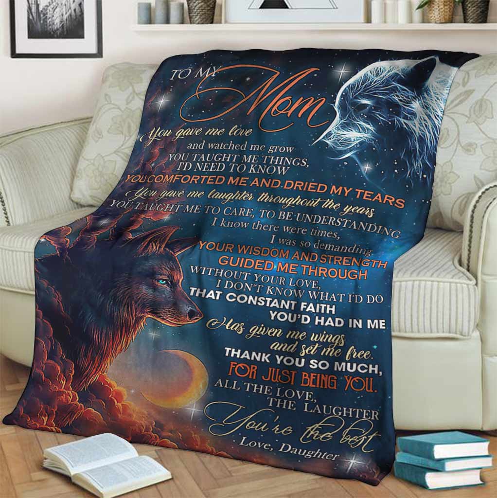 Wolf To My Mom Thank You - Flannel Blanket - Owls Matrix LTD