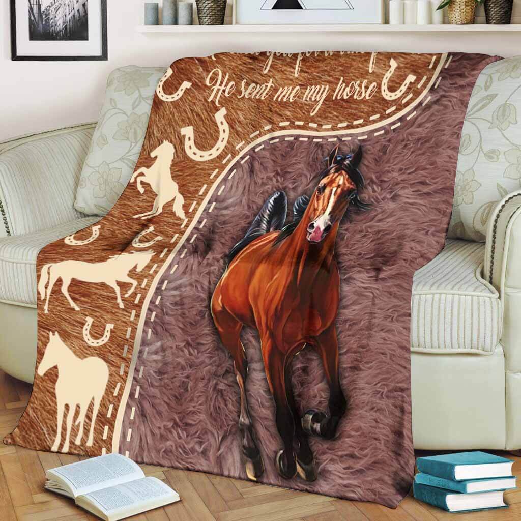 Horse I Asked God For A True Friend - Flannel Blanket - Owls Matrix LTD