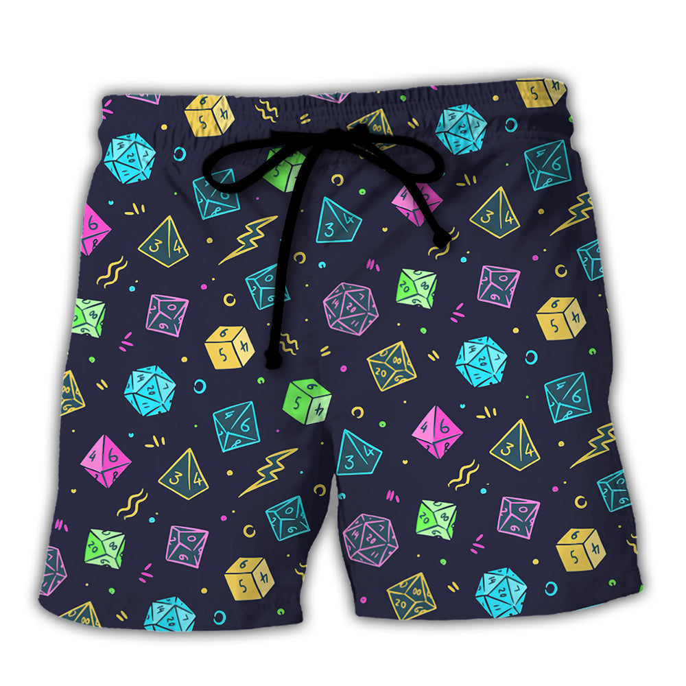 DnD Dice Colorful Style - Beach Short