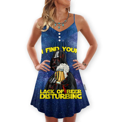 SW Darth Vader I Find Your Lack Of Beer Disturbing Cool - V-neck Sleeveless Cami Dress