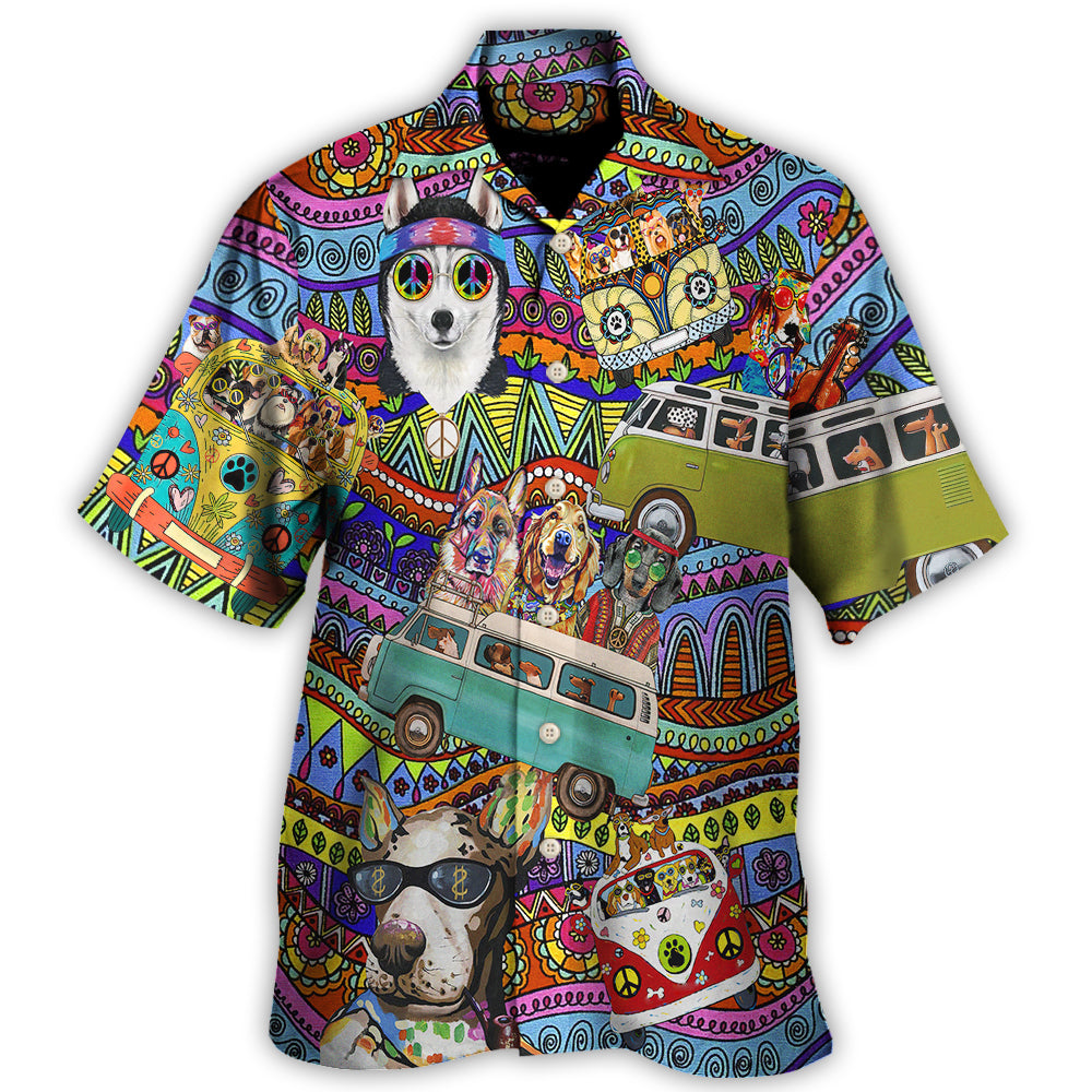 Hawaiian Shirt / Adults / S Dogs Love Cool Life Style - Hawaiian Shirt - Owls Matrix LTD