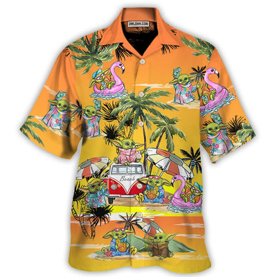 SW Disney Baby Yoda Orange - Hawaiian Shirt - Owl Ohh-Owl Ohh